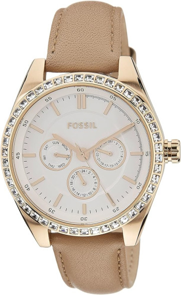 Bracelet de montre Fossil BQ1767 Cuir Beige 18mm